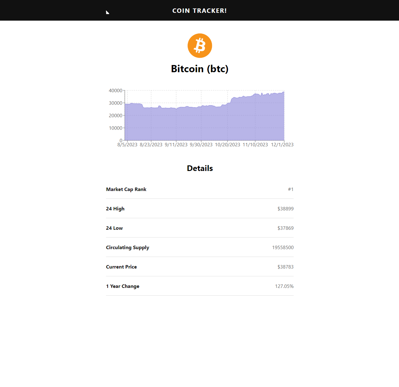 Crypto Tracker App